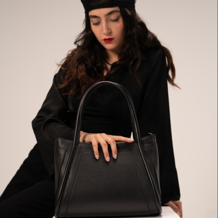 کیف تمام چرم مدل فرنیکا کوچک مشکی