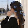 اسکارف‌ تلی تور پروانه ای یاسی
