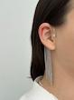 گوشواره کراس ریسه شاین نگینی آویز طلایی تک