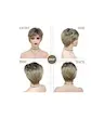 کلاه گیس (پوستیژ) زنانه پیکسی کوتاه آمبره بلوند چتری دار Ombre Blonde Wig                                                                                                                                                                                                                                                                                                                                                                                                                                                  