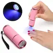 دستگاه UV LED یووی انگشتی چراغ قوه 9 لامپه باتری خور