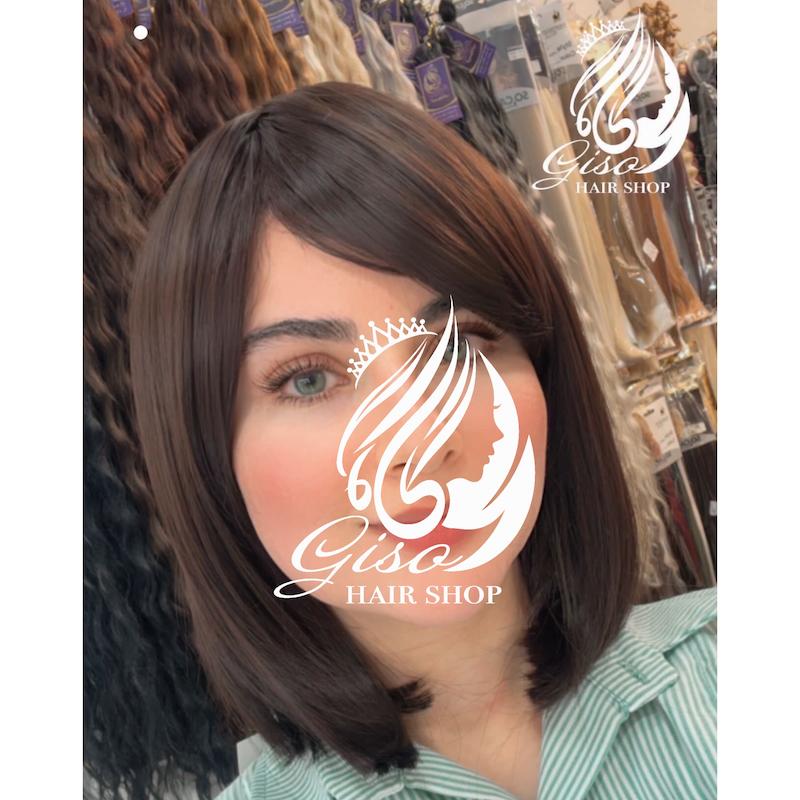 کلاهگیس مصری چتری ترک الیاف طبیعی سبک تکرنگ قهوه ای