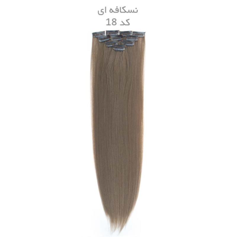 پکیج 5 عددی اکستنشن مو تک گیره شاخه ای لایت نچرال