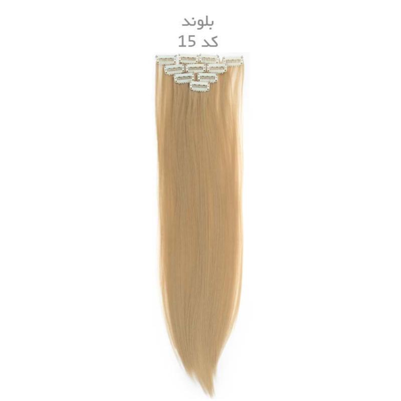 پکیج 5 عددی اکستنشن مو تک گیره شاخه ای لایت نچرال