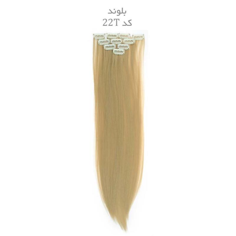 پکیج 5 عددی اکستنشن مو تک گیره شاخه ای لایت نچرال