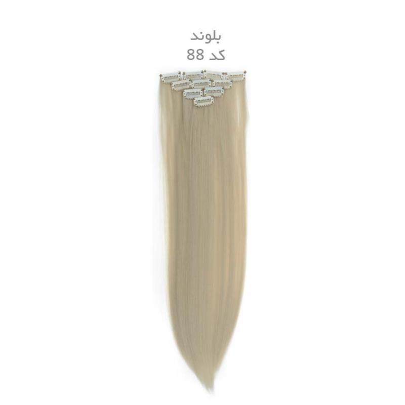 پکیج 5 عددی اکستنشن مو تک گیره شاخه ای لایت نچرال