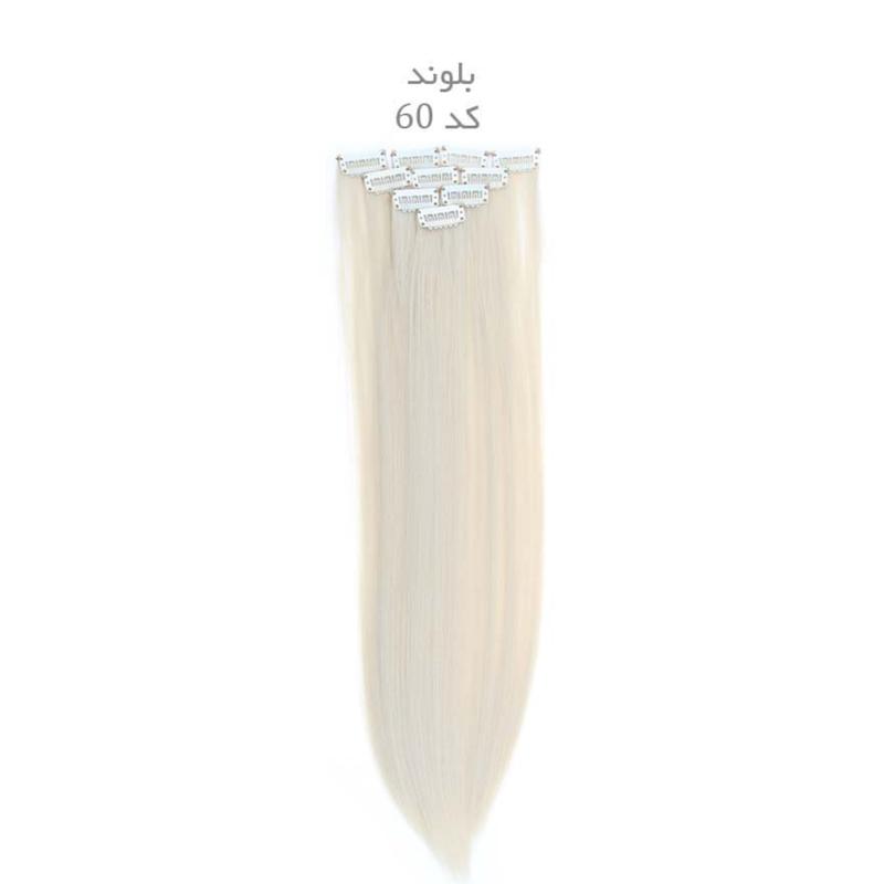پکیج 5 عددی اکستنشن مو تک گیره شاخه ای لایت نچرال