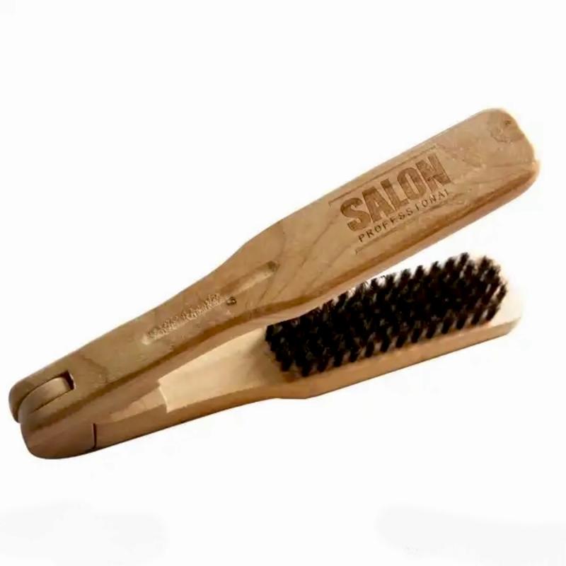 برس دو طرفه اورجینال SALONA secret کوتاهی موخوره گیری کراتین با مو طبیعی تراکم بالا بامبو چوبی اصل نسوز