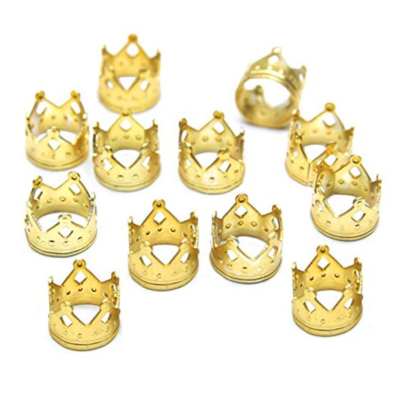 مهره روسی طلایی دیزاین مو طرح تاج 10 عددی