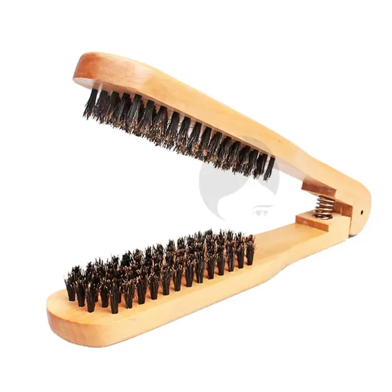 برس دو طرفه کوتاهی موخوره گیری کراتین با مو طبیعی تراکم بالا بامبو اصل نسوز