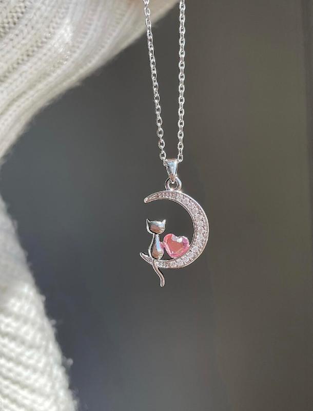 گردنبند ماه نگین دار🌙💎