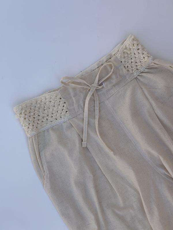 شلوار لینن کمر کنفی