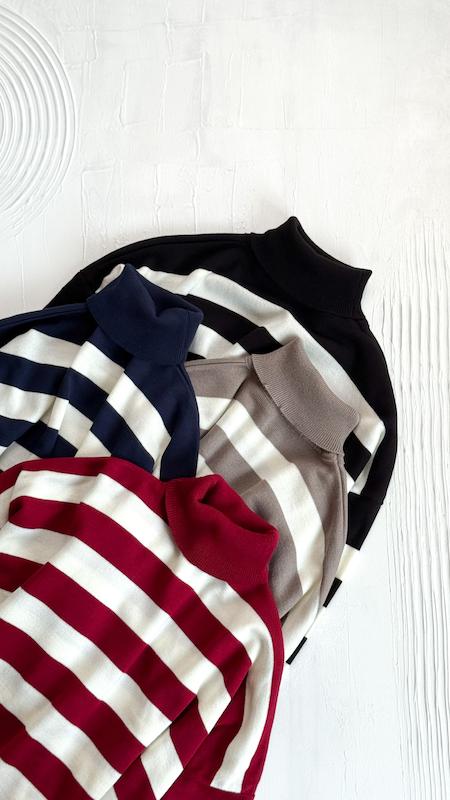 بافت یقه اسکی راه راه