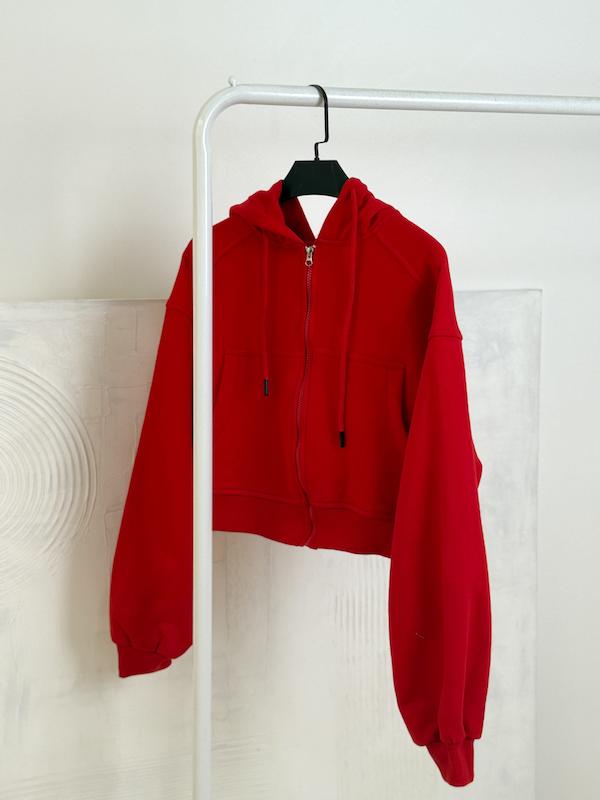 کراپ سوییشرت قرمز