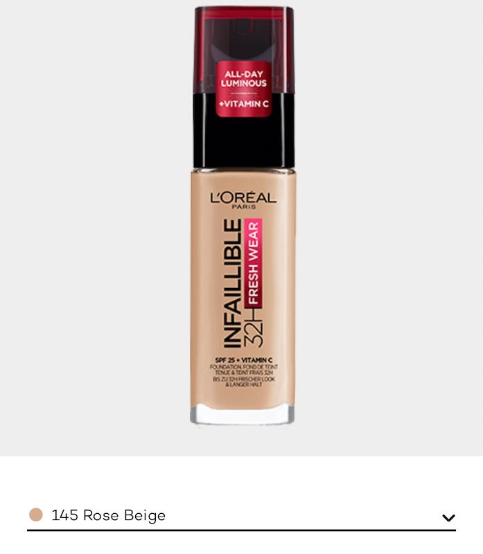 کرم پودر شیشه ایی اینفیبل اورآل رنگ شماره ۱۴۵