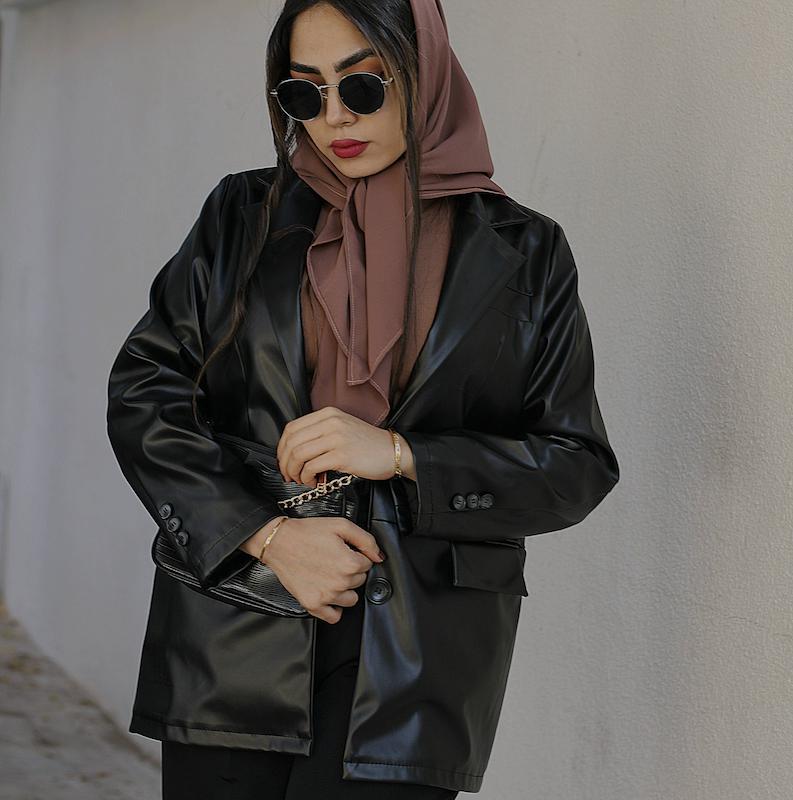 کت چرم مشکی