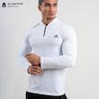 تیشرت نیم‌زیپ استند کالر مردانه آستین بلند adidas 