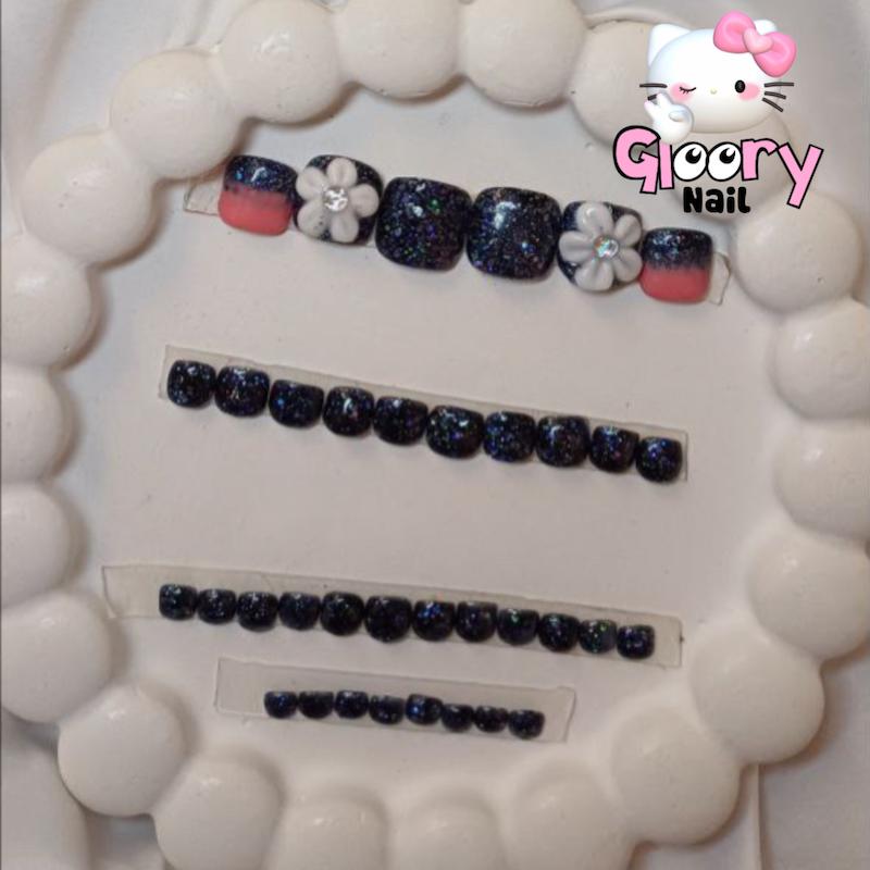 ناخن پا آبی گل برجسته