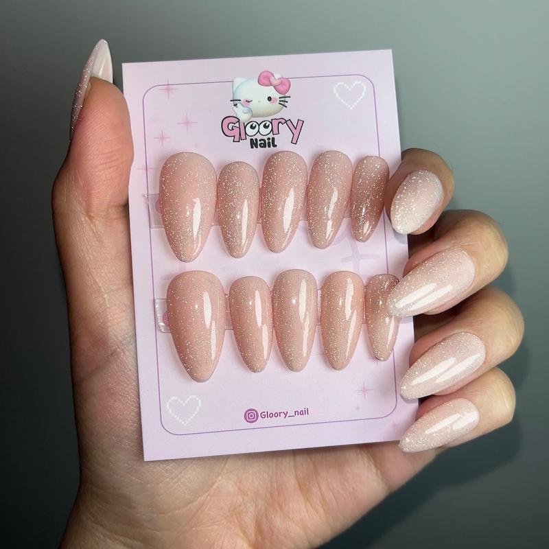 ناخن مصنوعی دستساز-هلویی دیسکو