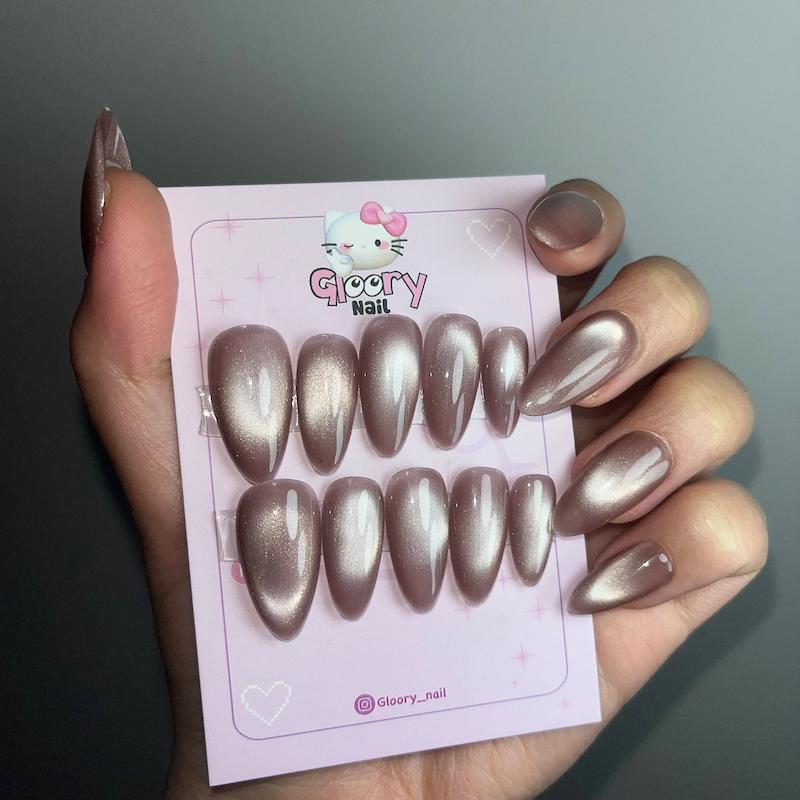 ناخن مصنوعی دستساز-سرامیکی نسکافه ای