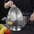 آبکش پایه دار و دسته دار 6 سایز استیل