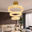 لوستر آویز دایره 3حلقه سه وجه کریستال 6 ردیفه 