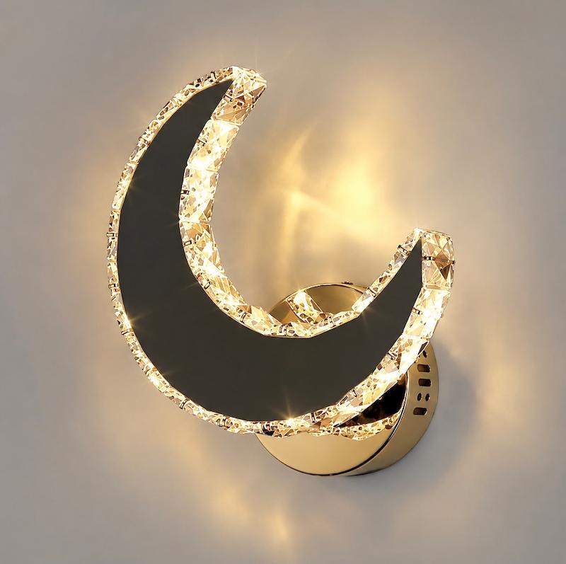 دیوارکوب ماه ۲۵ کریستالی