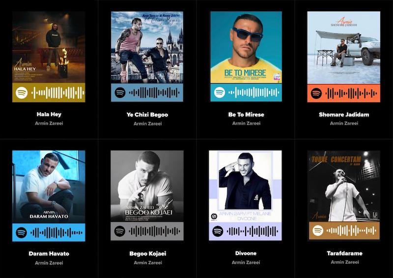 پک اسپاتیفای کارت 8تایی آرمین زارعی _ Armin Zareei