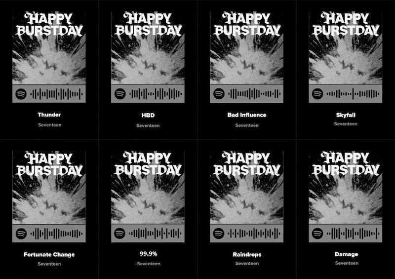 پک اسپاتیفای کارت 8 تایی Seventeen