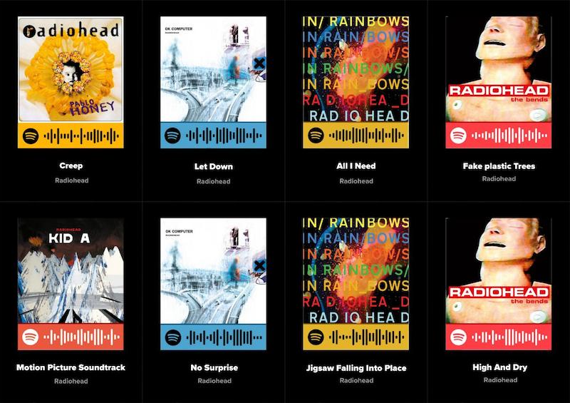 پک اسپاتیفای کارت 8 تایی Radiohead