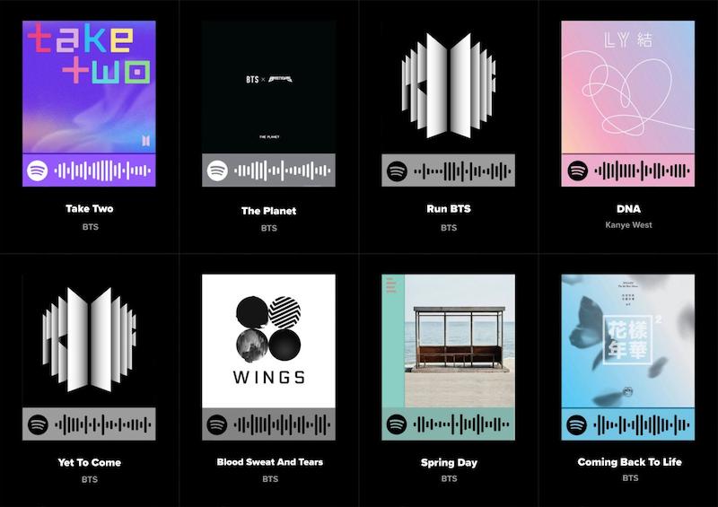 پک اسپاتیفای کارت 8تایی بی تی اس3 _ BTS