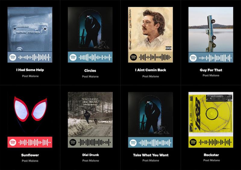 پک اسپاتیفای کارت 8تایی Post Malone