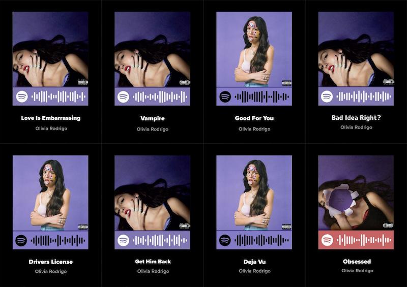 پک اسپاتیفای کارت 8 تایی Olivia Rodrigo