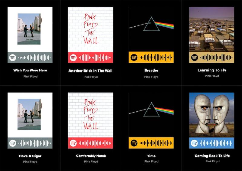 پک اسپاتیفای کارت 8تایی Pink Floyd