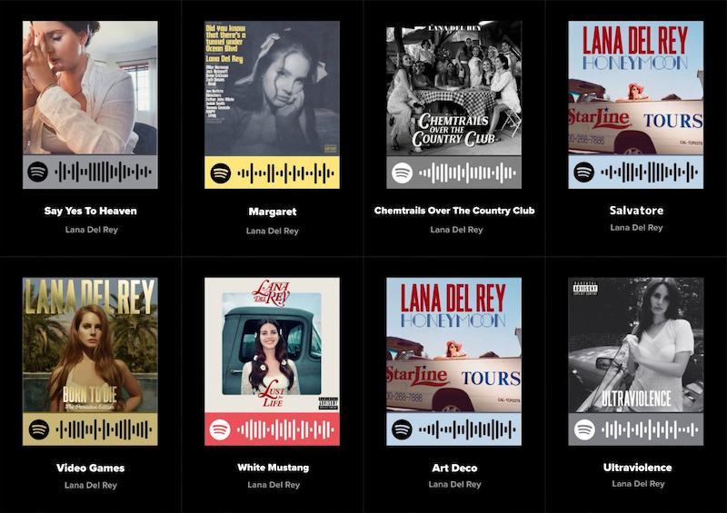 پک اسپاتیفای کارت 8 تایی لانا2 - Lana Del Rey