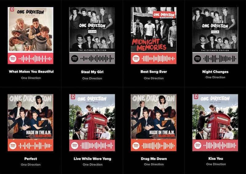 پک اسپاتیفای کارت 8تایی One Direction