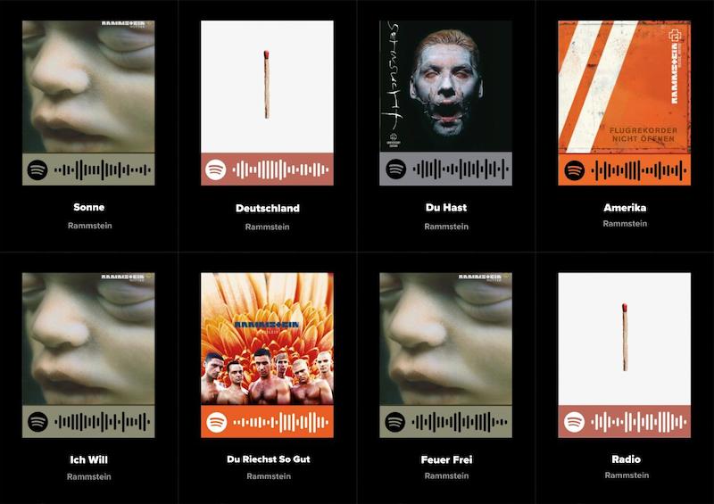 پک اسپاتیفای کارت 8تایی Rammstain