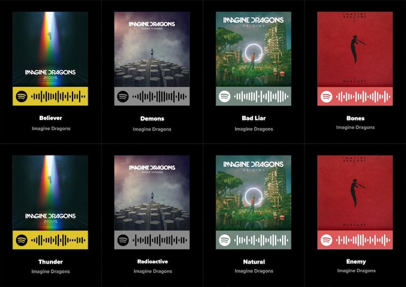 پک اسپاتیفای کارت 8تایی Imagine Dragons