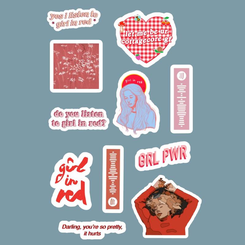 استیکر girl in red کد 1042