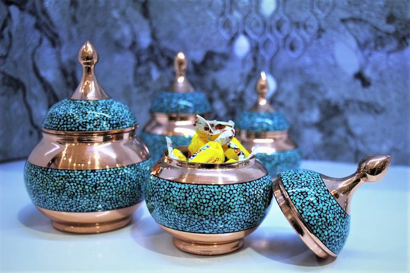 قندان مس و فیروزه  