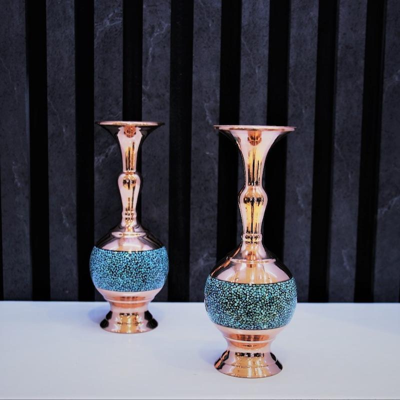 گلدان کراواتی مس و فیروزه  GK