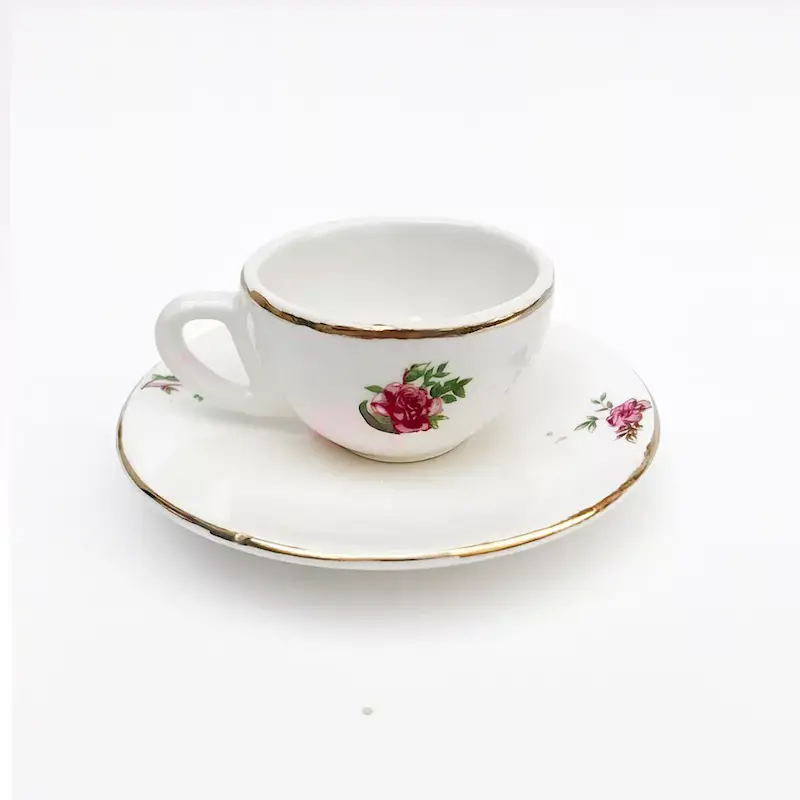 ست قهوه خوری گل سرخی