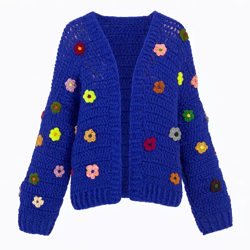 لباس بافت طرحدار با گل های برجسته