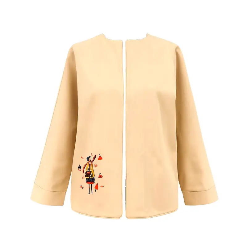 محصول پارچه‌ای کتان کجراه با چاپ طرح و مغزدوزی