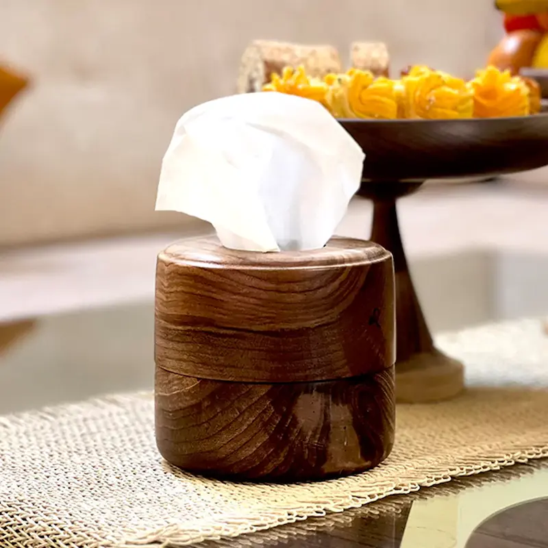 جا دستمال کاغذی دست ساز با چوب طبیعی 