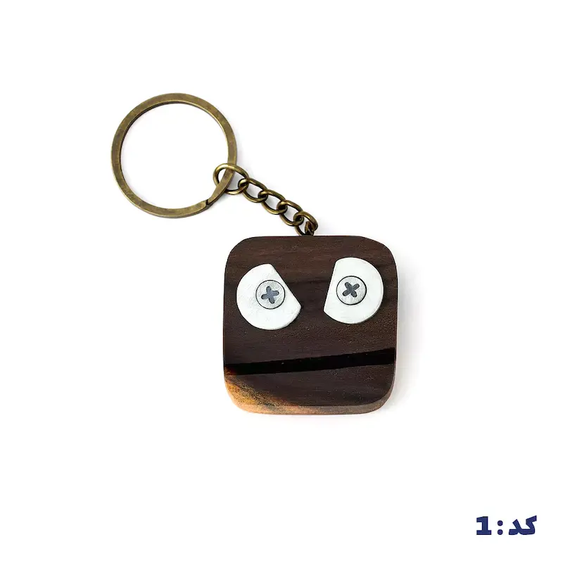 جاکلیدی چوبی به شکل ربات 