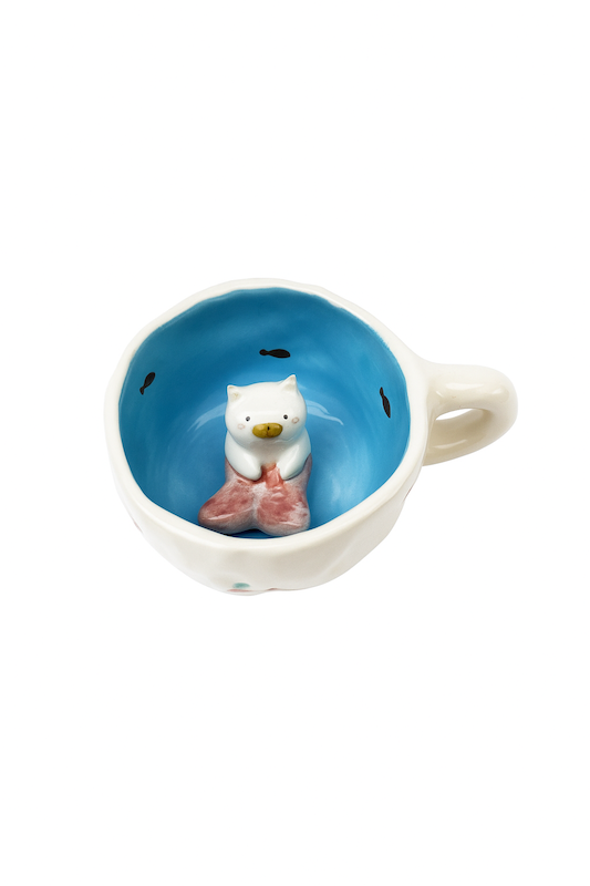 ماگ سرامیکی گربه و توت فرنگی 