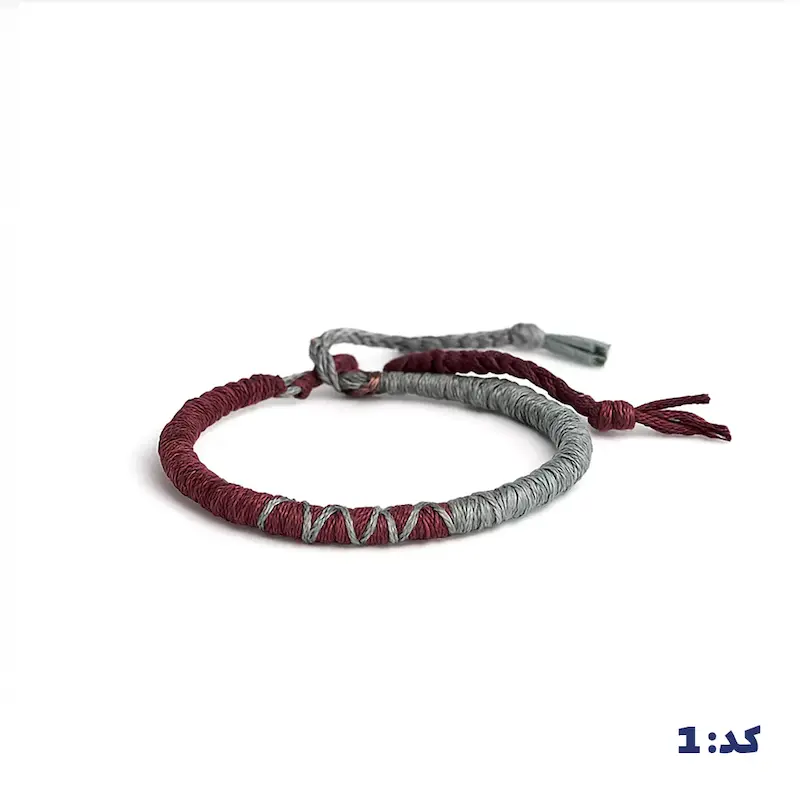 alt="دستبند بافت یک‌ردیفه دست‌ساز"