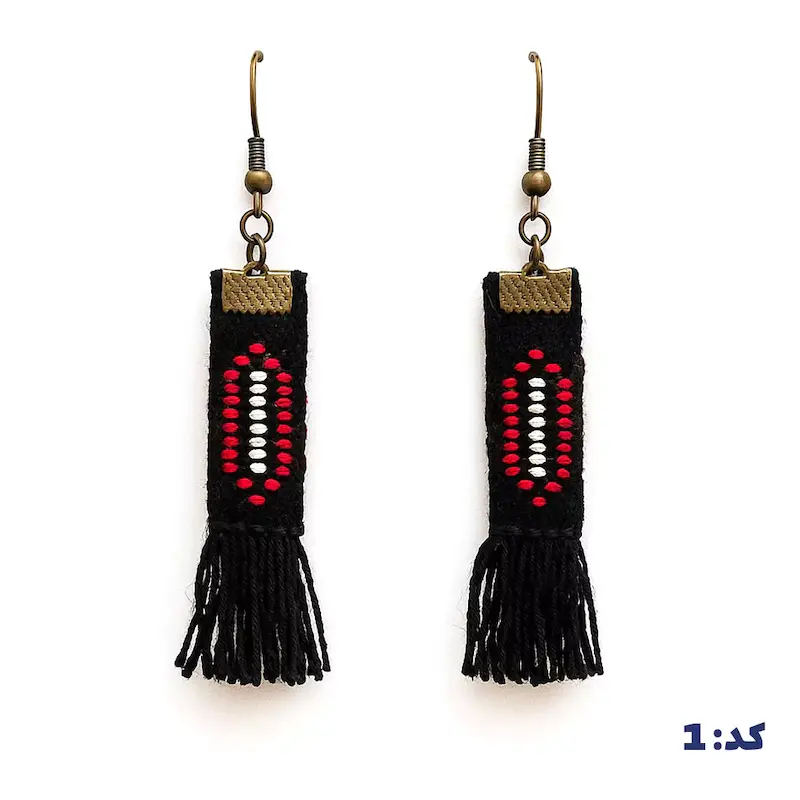 گوشواره گلیم‌بافی دست‌ساز