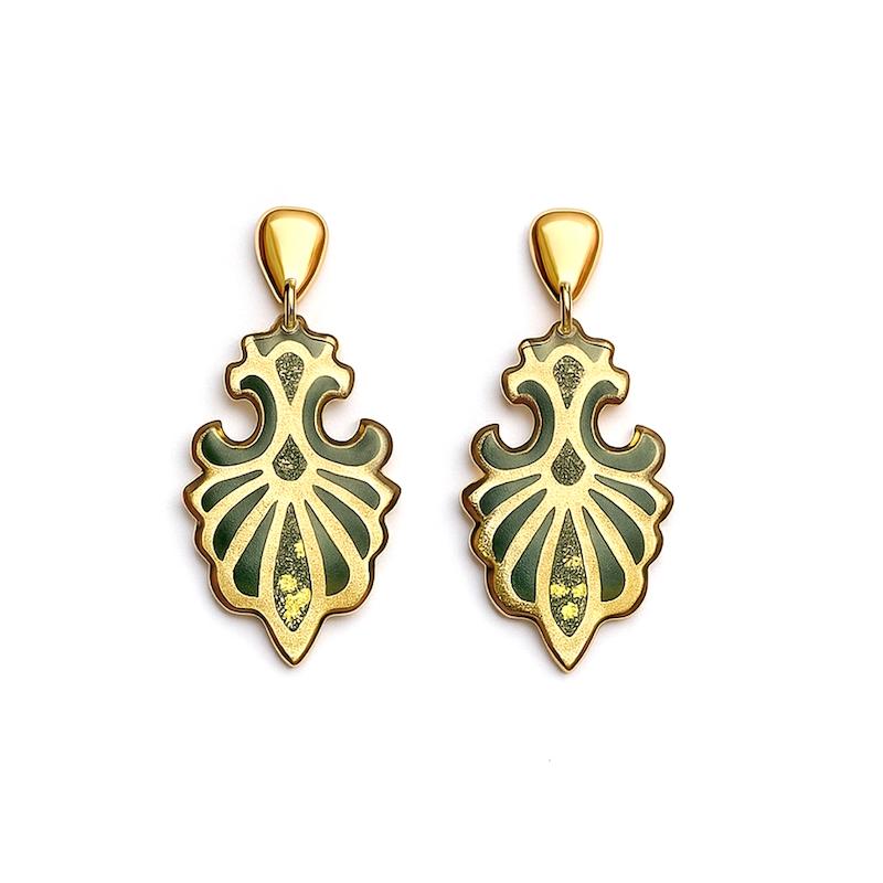 گوشواره رزینی دست‌ساز با یراق‌آلات استیل ضدحساسیت